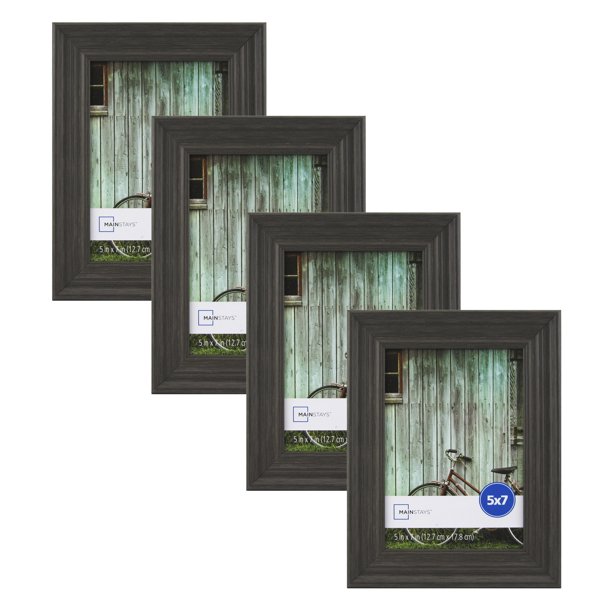 Mainstays Vintage French 5" x 7" Picture Frame, Grey, Set of 4