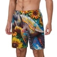 thumbnail image 2 of Uemuo Sunflower Turtle Pattern Mens Swim Trunks Quick Dry Board Shorts with Mesh Lining, Stretch Beach Shorts Quick Dry No-Chafing Board Shorts-Medium, 2 of 9