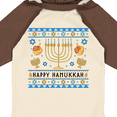 thumbnail image 4 of Inktastic Happy Hanukkah Sweater Style Design with Menorah and Dreidel Boys or Girls Long Sleeve Baby Bodysuit, 4 of 5