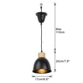 thumbnail image 2 of KAYYELAMP Hanging Light Retro Design Wooden Base Black Metal Shade E26 Connection Pendant Lamp Replacement Downlight for Kitchen Dining Table Loft(No Bulb), 2 of 7