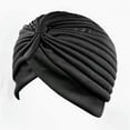 thumbnail image 5 of Turbans for Women, Audhol 1 Stretch Turbans Pleated Headwraps Assorted Colors Head Hair Covers Solid Head Coverings for Women Girls Sleeping Head Accessories Chemo Headwear for Women Black One Size, 5 of 6