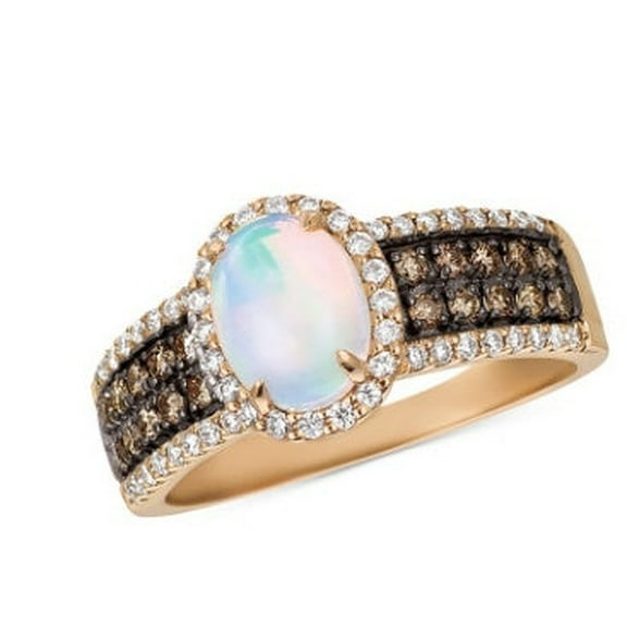 Womens Moonstone Ring 14k Gold Plated Alloy Crystal Jewelry Exquisite Sparkling Design for Her