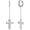 Silver, variant on Cross Hoop Earrings 925 Sterling Silver Dangle Cubic Zirconia Huggie Dangle Earrings Chain Dropping Cross Earrings Drop Earrings for Women Men