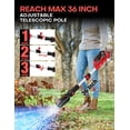 thumbnail image 4 of Cordless Leaf Blower for Milwaukee M18 Battery 31000 RPM Brushless Motor, 60° Adjustable Head, Telescopic Pole up to 36 Inches, 3-Speed, Lock-On Switch (Bare Tool）, 4 of 10