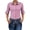 Pink, variant on Women's Plaid Button Down Long Sleeve Oktoberfest Roll Tab No Pocket Casual Blouse Blue L