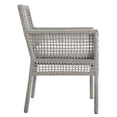 thumbnail image 3 of Pemberly Row 19.5" Wicker / Rattan Patio Dining Armchair in Gray (Set of 2), 3 of 6