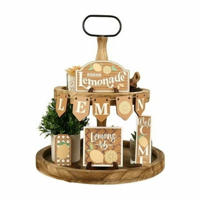 Themed Layered Tray Ornaments Style Tray Ornaments Farmhouse Style Tray Ornaments Tray Home Decorations for Kitchen Table Metal Small Trays Metal Valentine Garland Home And Kitchen Metal Serving Tray
