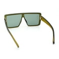 thumbnail image 7 of Rimless Oversized Monoblock Shield Rectangle Mobster Plastic Sunglasses All Green, 7 of 7