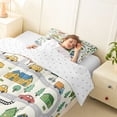 thumbnail image 4 of Castle Fairy Cute Town Road Twin Comforter Sets 3-Piece for Kids, Whimsical House Car Bedding Set for Bedroom, Green Yellow, 4 of 6