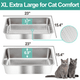 thumbnail image 4 of XL Sifting Cat Litter Box for Pine Pellets, Stainless Steel Sifting Box, for Large-Cat, Odor Control, Anti-Tracking, No Scoop, Includes Liners, Pine Litter & Metal Scoop, 4 of 8