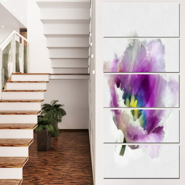 Tulipe Aquarelle Violette - Impression sur Toile Florale