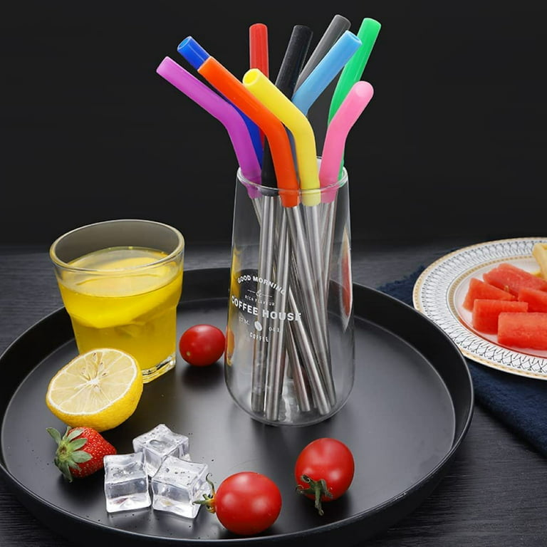 Friendly Straw 10 Pack Metal Straw Covers, Silicone Tips for .25 Wide Stainless  Steel Metal Straws (Assorted Colors) 
