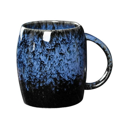 

AUDeals Retro Kiln Change Glazed Ceramic Creative Coffee Milk Mug Large Capacity Simple Teacup Household Couple Water Cup 400ml/13.5