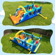 KloKick Kids Inflatable Playhouse – Backyard Obstacle Course with Water Slide & Safety Features