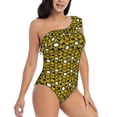 thumbnail image 3 of Honeii Sunflowers 2 for women's one-piece swimsuit featuring a chic one-shoulder design experience elegance and style in the water-Large, 3 of 6