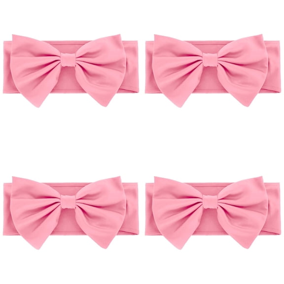 Pack of 4 Wedding Satin Chair Sashes Ivory Bows 14x5.5inch Ribbon Fabric Bands for Banquet Party Hotel Restaurant Ceremony Event Chairs Knots Ties Decorations