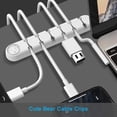 thumbnail image 3 of HOMEIORA 2 Pack Cord Holder Cable Organizer Clips, Self Adhesive Cord Organizer for Desk, Car, Nightstands, Office, Silicone Cord Keeper Cable Clips Wire Holders - 6 Slots, White, 3 of 5