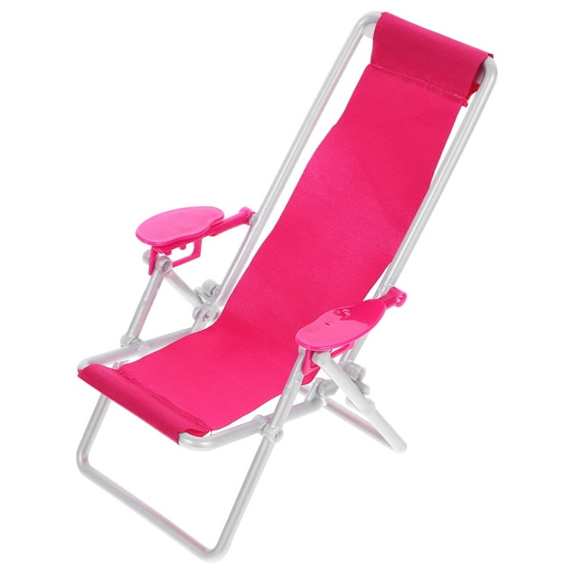 SHISUYAN Chaise Longue Mini Jouet en Tissu Oxford Petite Simulation Chaise de Plage Pliante Réglable Jouet pour Maison Modèle Accessoires de Maison de Poupée