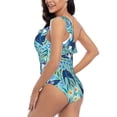 thumbnail image 4 of Gaeub Flying Swallows Women's One Shoulder Ruffle Tummy Control Swimwear for Swimming Surfing Beach Party - XX-Large, 4 of 8