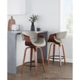 thumbnail image 4 of LumiSource Walnut Wood, Grey PU, Black Metal Symphony Counter Stool - Set of 2, 4 of 11