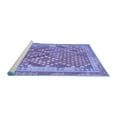 thumbnail image 2 of Ahgly Company Machine Washable Indoor Round Oriental Blue Traditional Area Rugs, 7' Round, 2 of 4