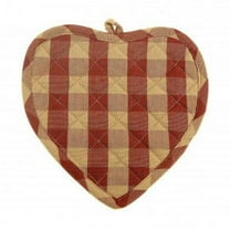 AG-41251S-2 Pot Holders Heart, Burgundy Check - Set of 2