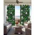 thumbnail image 6 of St. Patrick's Day Blackout Curtains for Bedroom Living Room Darkening Curtains 54 Inch Long Spring Green Lucky Leaf Harps Hats Short Curtain for Small Window Treatment Grommet Drapes 52"x54"x2, 6 of 9