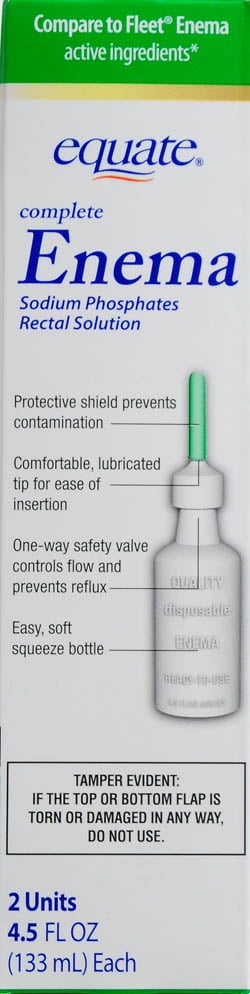 Equate Enema Saline Laxative Sodium Phosphates Rectal Solution, 4.5 fl oz each, 2 Counts