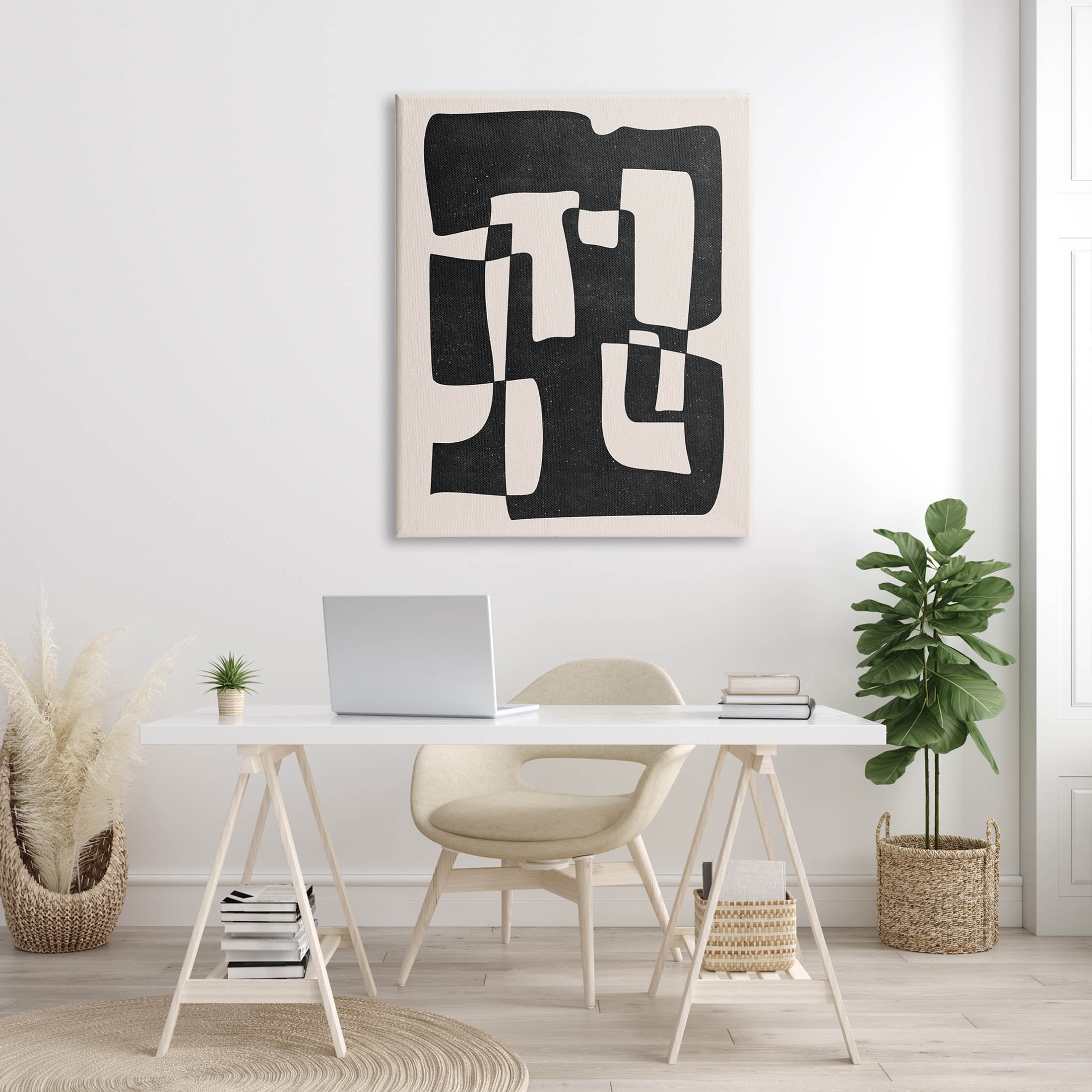 Stupell Industries Bold Blocked Abstract Layered Shapes Graphic Art Gallery Wrapped Canvas Print Wall Art, Design by JJ Design House LLC