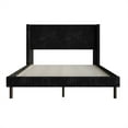 thumbnail image 6 of Home Design Duluth Full Corduroy Velvet Upholstered Platform Bed Frame with Wingback Headboard & Button-Tufted Detail, Black, Easy Assembly, 6 of 11