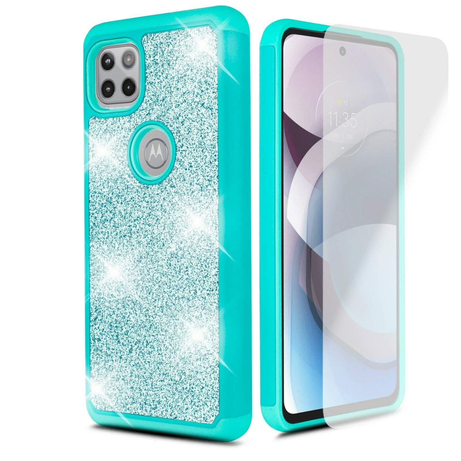 for Motorola One 5G ACE Moto G 5G Phone Case Glitter Shock proof Edge