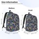 thumbnail image 2 of Disketp Purple-Gold Triangles print Canvas Backpack Lightweight Travel Daypack Student Rucksack Laptop Backpack-Small, 2 of 5