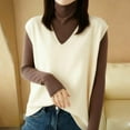 thumbnail image 2 of DHFJKG Womens Sweater Vests Knitted Solid Color Sleeveless V Neck Tunic Top Pullover Loose Fit Versatile Tops, 2 of 3