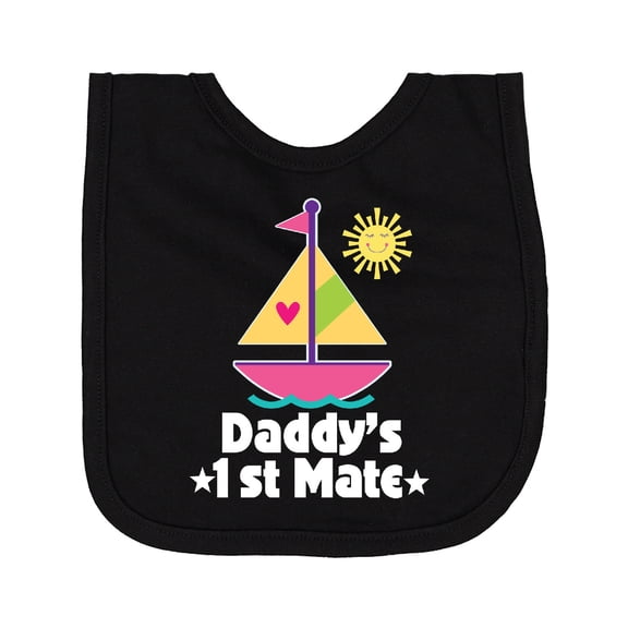 Inktastic Daddys First Mate Girls Nautical Sailboat Newborn Bib