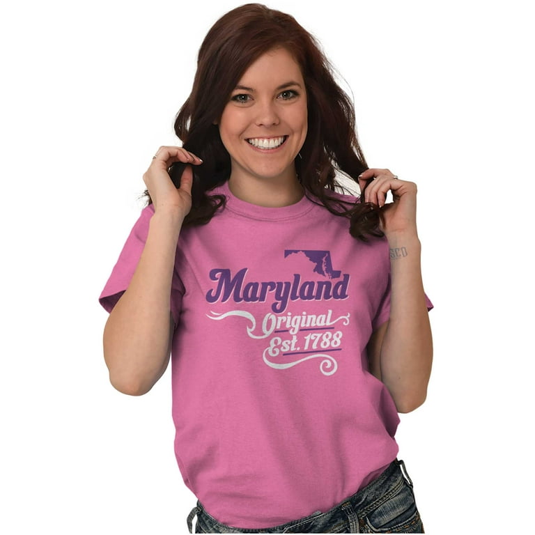 Maryland MD Cute State Shape Filagree Women's Graphic T Shirt Tees