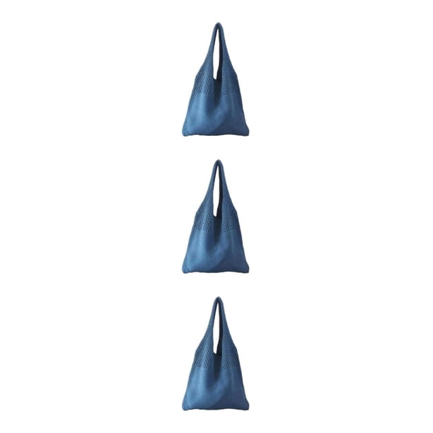 Sonducket Bolso de mano de punto de poliéster para mujer, gorro de playa de verano ligero y elegante con hombros descubiertos, azul cómodo de Type1 NO1
