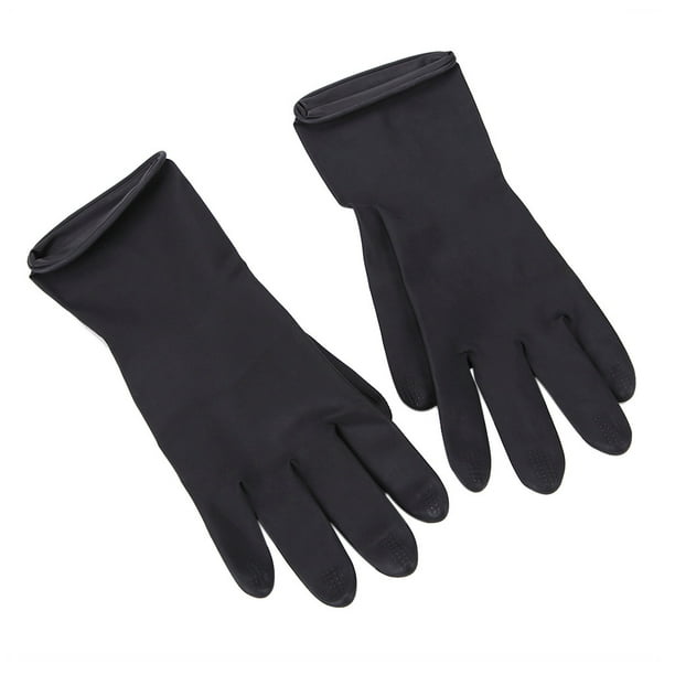 BICOASU Black Rubber Latex Gloves Waterproof Salon Hair Color Gloves Thick  Protective(Buy 2 Receive 3) 