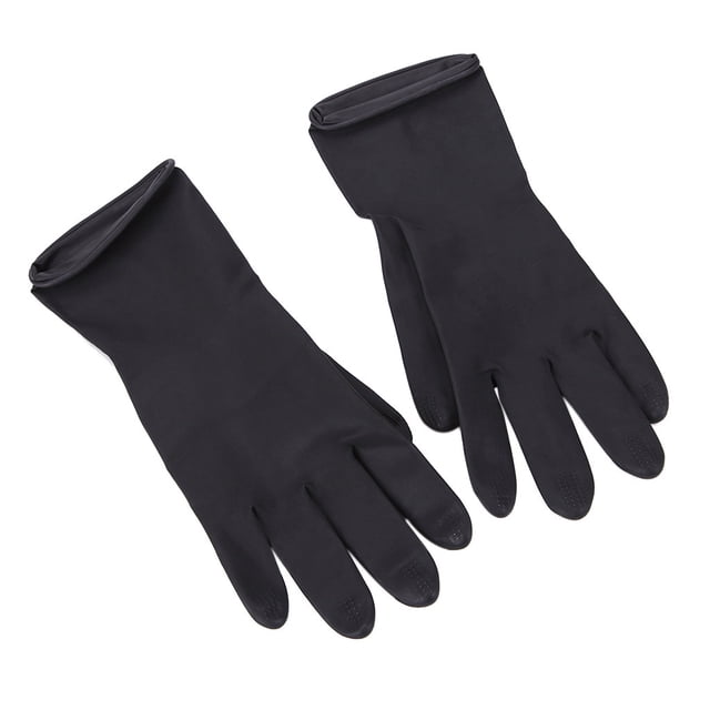 Professional Hair Dye Gloves Salon Grade Reusable Thick Rubber Protective Gloves for Hand Washing Kitchen Cleaning Dishwashing Pet Care Laundry Car Wash Gardening Waterproof Chemical Resistant