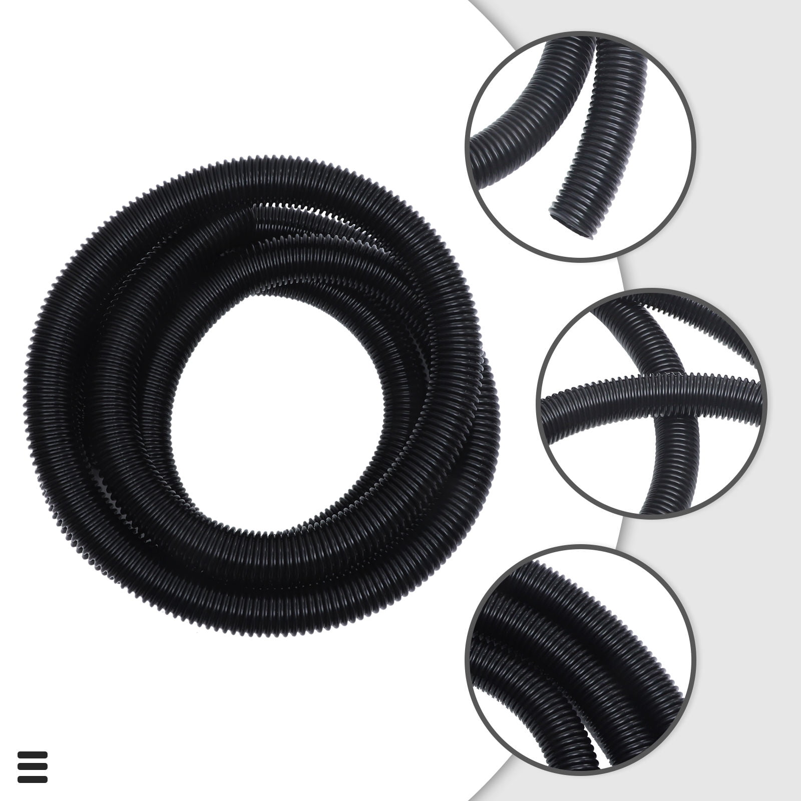 Hytrove PVC Vacuum Hose, Black, Smooth Interior, Flexible Design – details