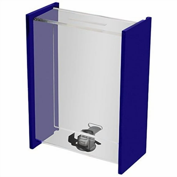 My Charity Boxes - Clear Donation Box - Ballot Box - Ticket Boxes - Collection Box - Tip Container - W/sliding Door & Display (Blue)