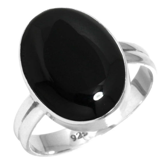 925 Silver Ring For Women - Teens Natural Black Onyx Stone Silver Ring Size 13 July Birthstone Handmade Silver Ring Size 13 Gift For Wife On Halloween 925 Silver Jewelry With Gemstone