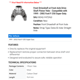thumbnail image 2 of Front Driveshaft at Front Axle Drive Shaft Pinion Yoke - Compatible with 1999 - 2002 Ford F-250 Super Duty 2000 2001, 2 of 2