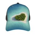 thumbnail image 2 of Picia Paradise Island Pattern Trucker Hat,Baseball Cap,Sun Protection Cap,Stylish Headwear,Leisure Cap,Outdoor Sports Cap, 2 of 7