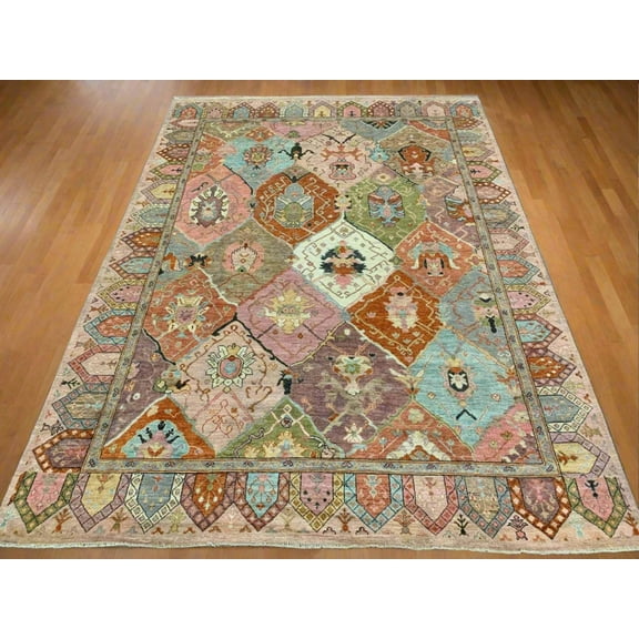 Multicolor Oushak 9X12 Handmade Wool Rug # 12199