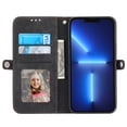 thumbnail image 4 of Feishell Wallet Case for iPhone 13 Pro Max, Premium Magnetic PU Leather Kickstand RFID Blocking Flip Case with Card Slots Wrist Strap Folio Case For iPhone 13 Pro Max, Black, 4 of 9