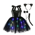 thumbnail image 2 of ZHOGXU Big Kids Girls Dress Sleeveless Suspenders Glow In The Dark Mesh Comfortable Stylish Tutu Dresses For Party And Performance Black2 8-9 Years, 2 of 3