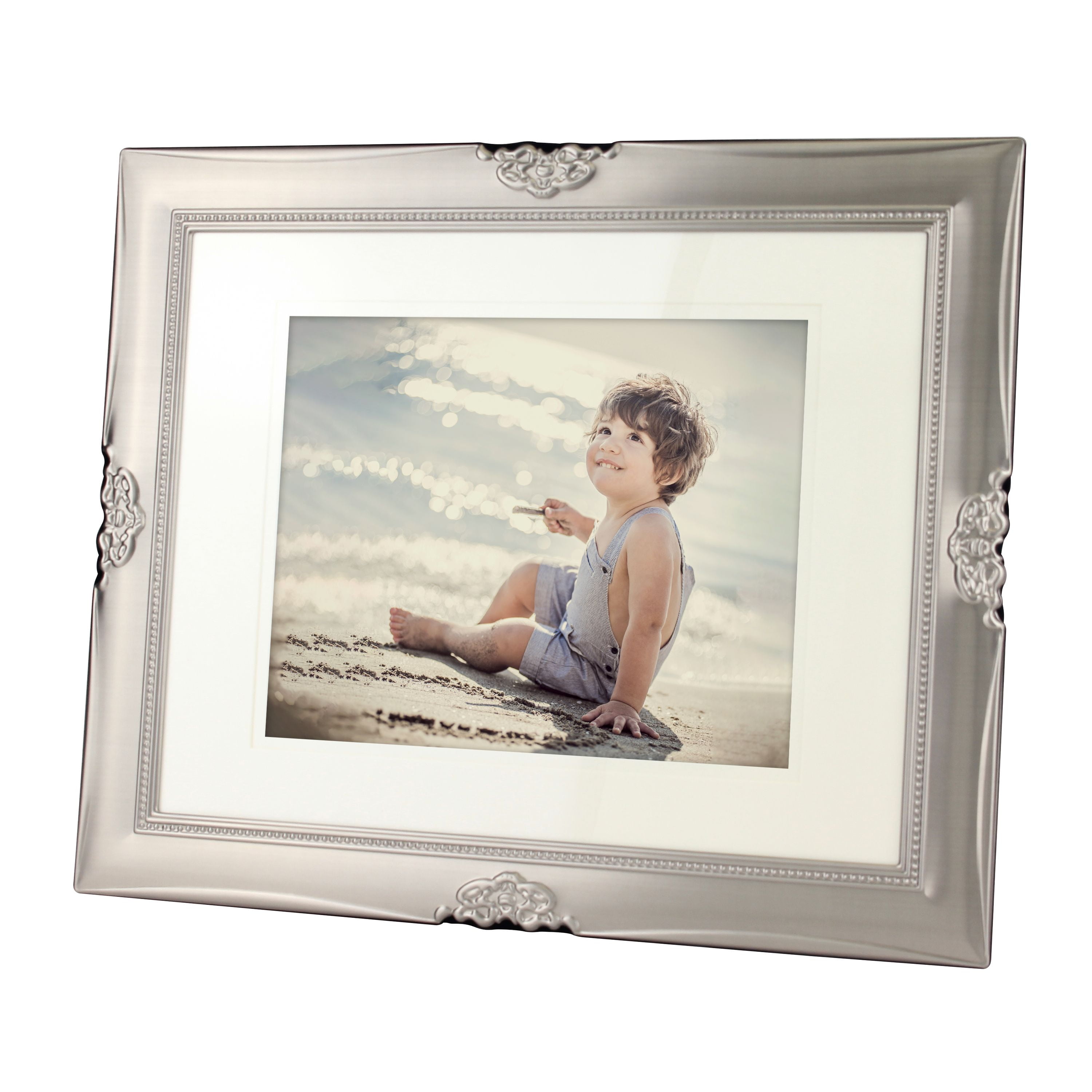 Mainstays 11" x 14" Rectangle Metal Tabletop Picture Frame, Pewter