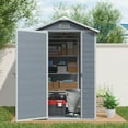 thumbnail image 2 of Remise de Rangement Extérieure en Plastique 4 Pi x 6 Pi avec Plancher, Porte Mince en Résine Grise Robuste et Déverrouillable pour Garage, Espace de Repos et Équipement de Pelouse, 2 of 8