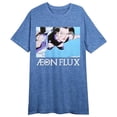 thumbnail image 3 of Aeon Flux Flying Crew Neck Short Sleeve Blue Heather Women's Night Shirt-XL, 3 of 5