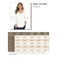 thumbnail image 3 of Amoretu T-Shirts à Manches Longues pour Femmes à Col en V Décontractés T-Shirts Grande Taille T-Shirt (Blanc 4X), 3 of 7